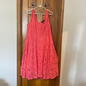 Lane Bryant coral colored lace dress size 22/24